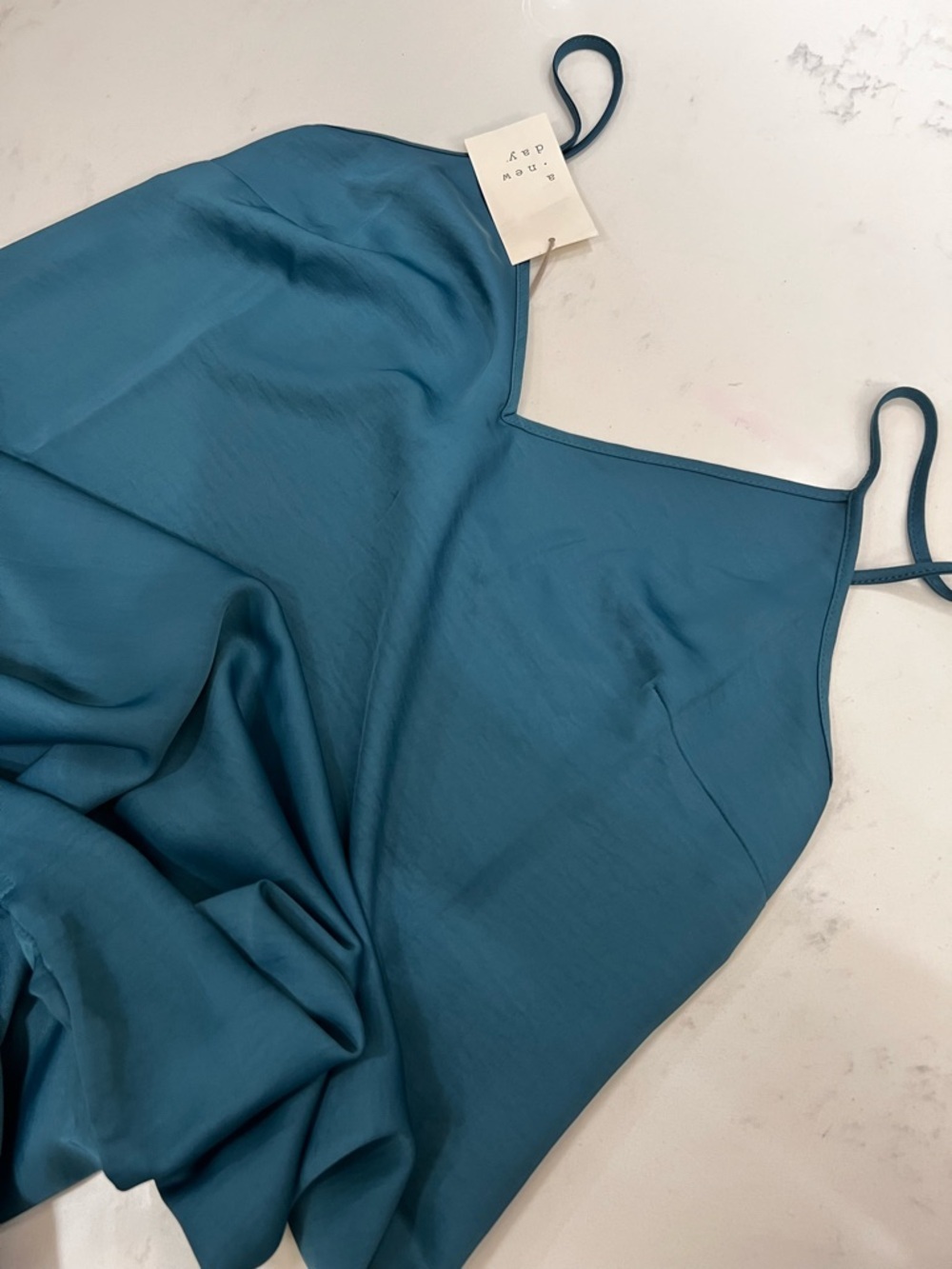A NEW DAY Teal Slip Maxi Dress with Spaghetti Straps - Picture 8 of 13